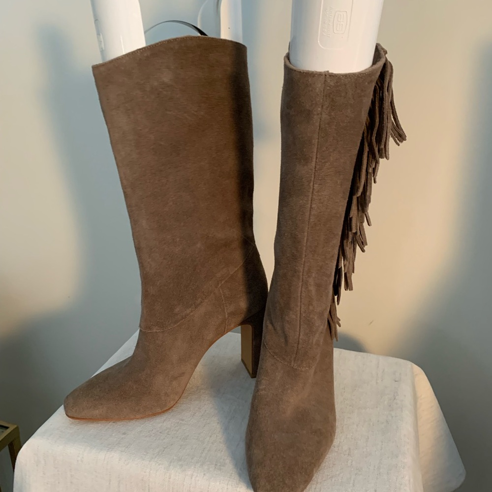 Suede Fringe Tan Boots
